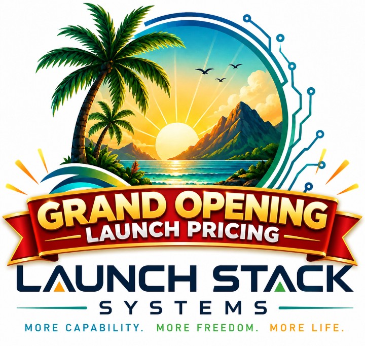Launch Stack Systems — Grand Opening Launch Pricing badge